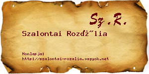 Szalontai Rozália névjegykártya